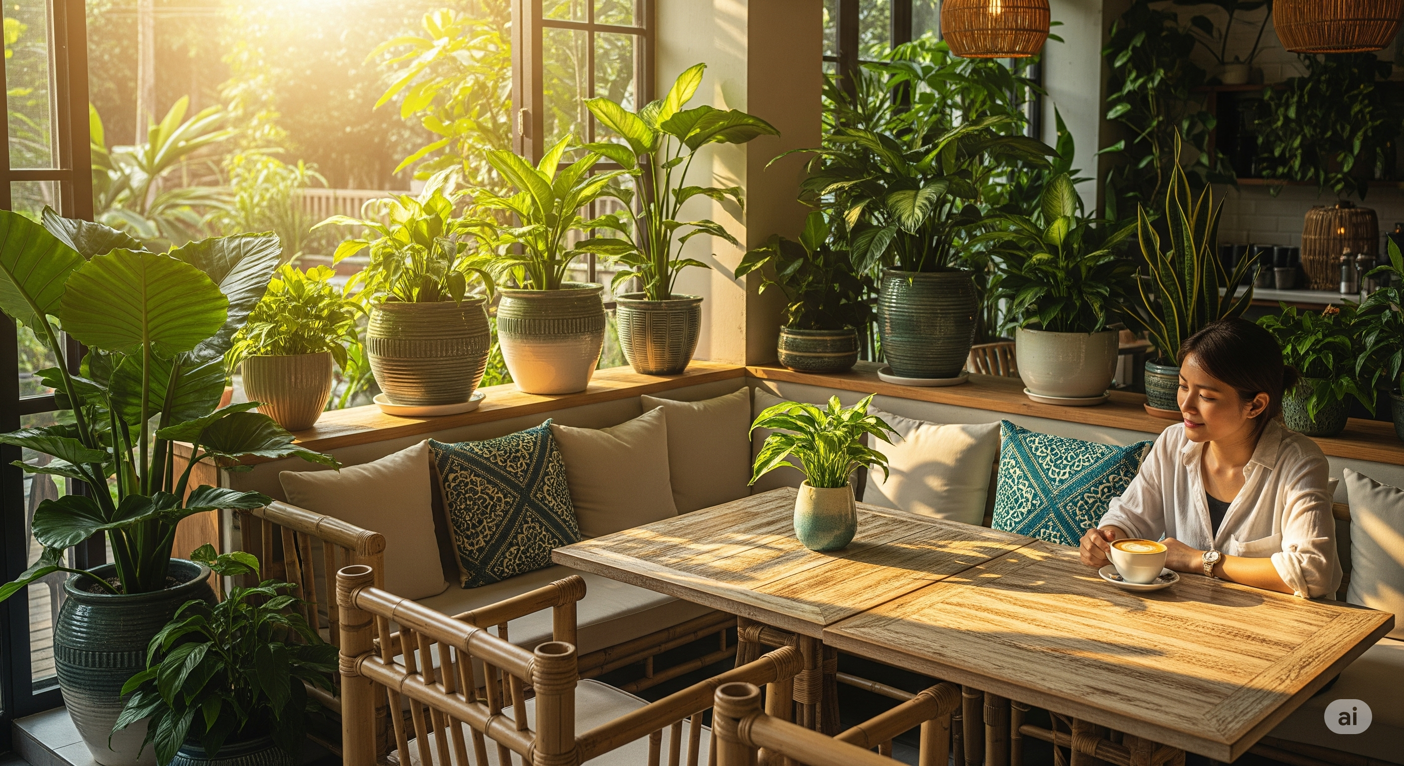 Phong cách Tropical - Mang ốc đảo xanh mát vào ly cà phê