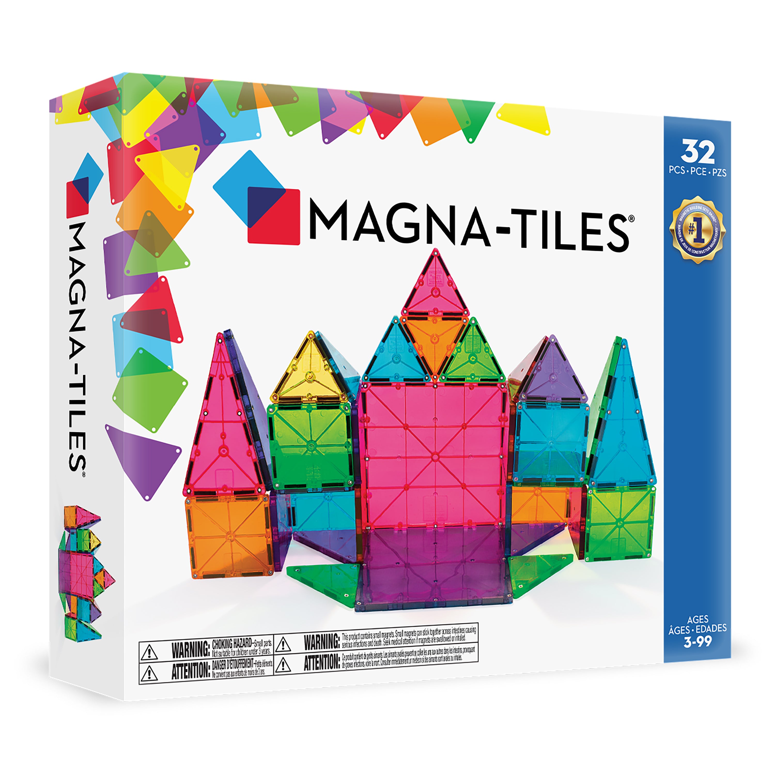 Set di piastrelle magnetiche traslucide Magna-Tiles Classic 32 pezzi