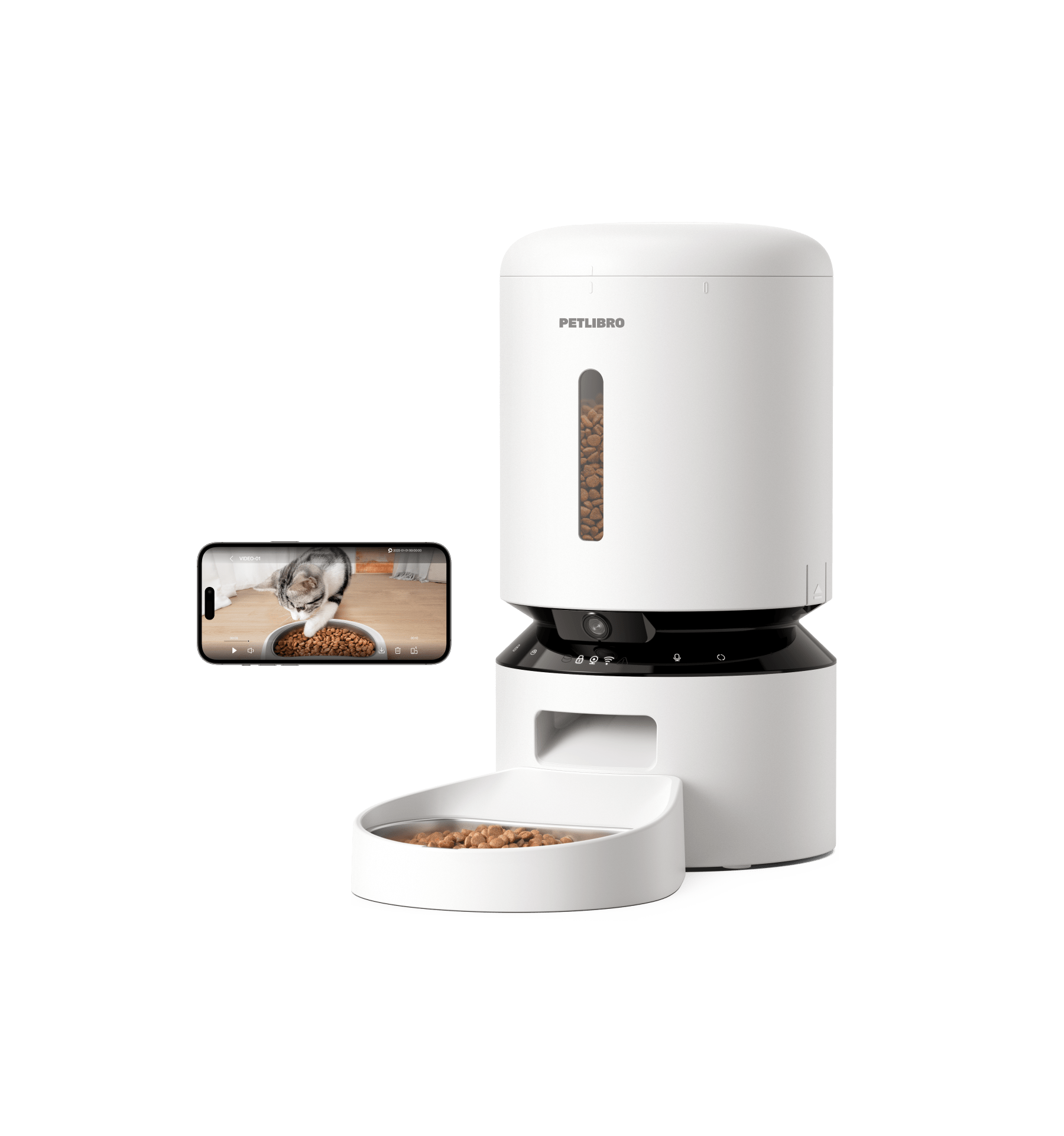 PETLIBRO Granary automatic cat feeder with a front-facing camera, 5L hopper and stainless steel bowl