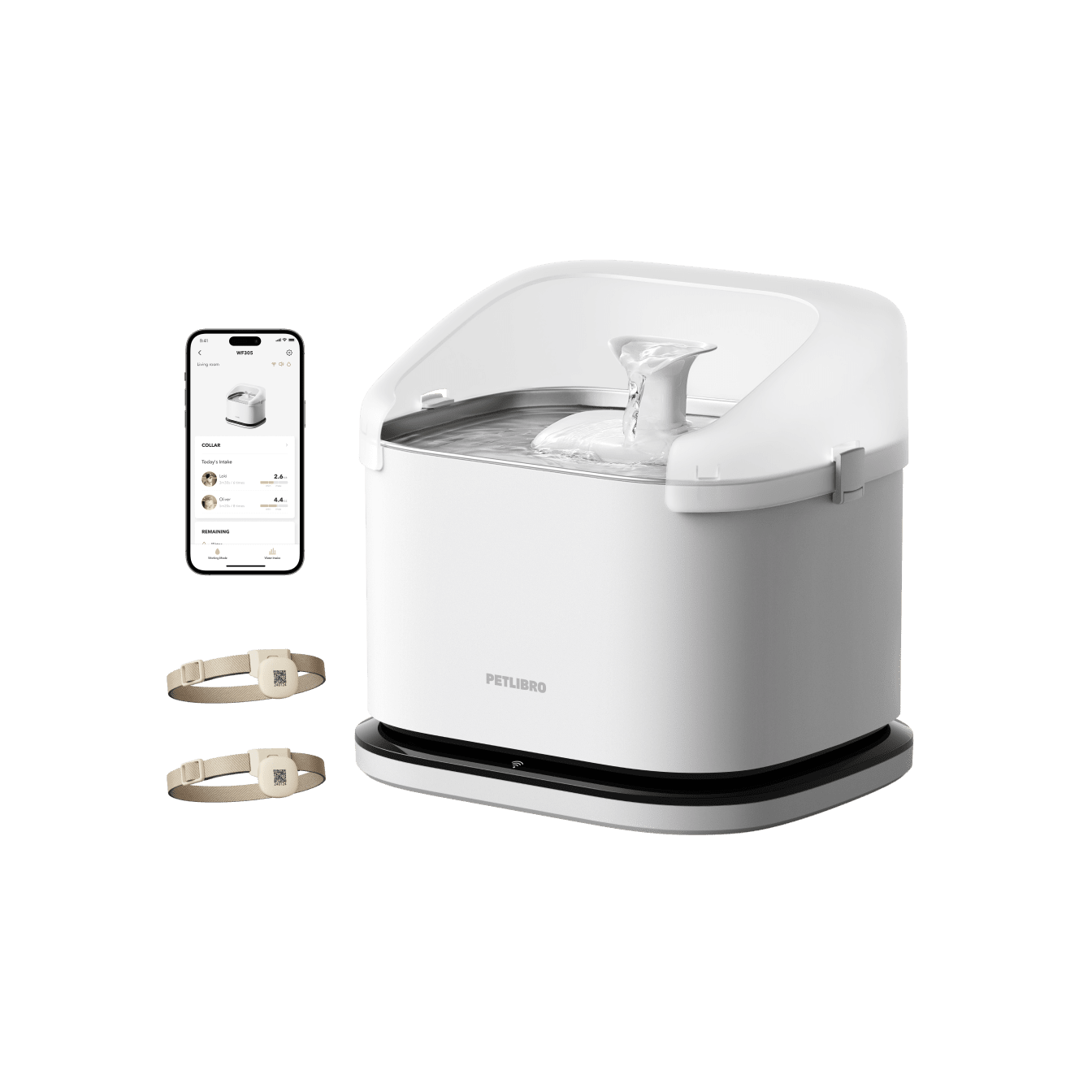PETLIBRO Dockstream RFID スマート水分補給器とカラータグ