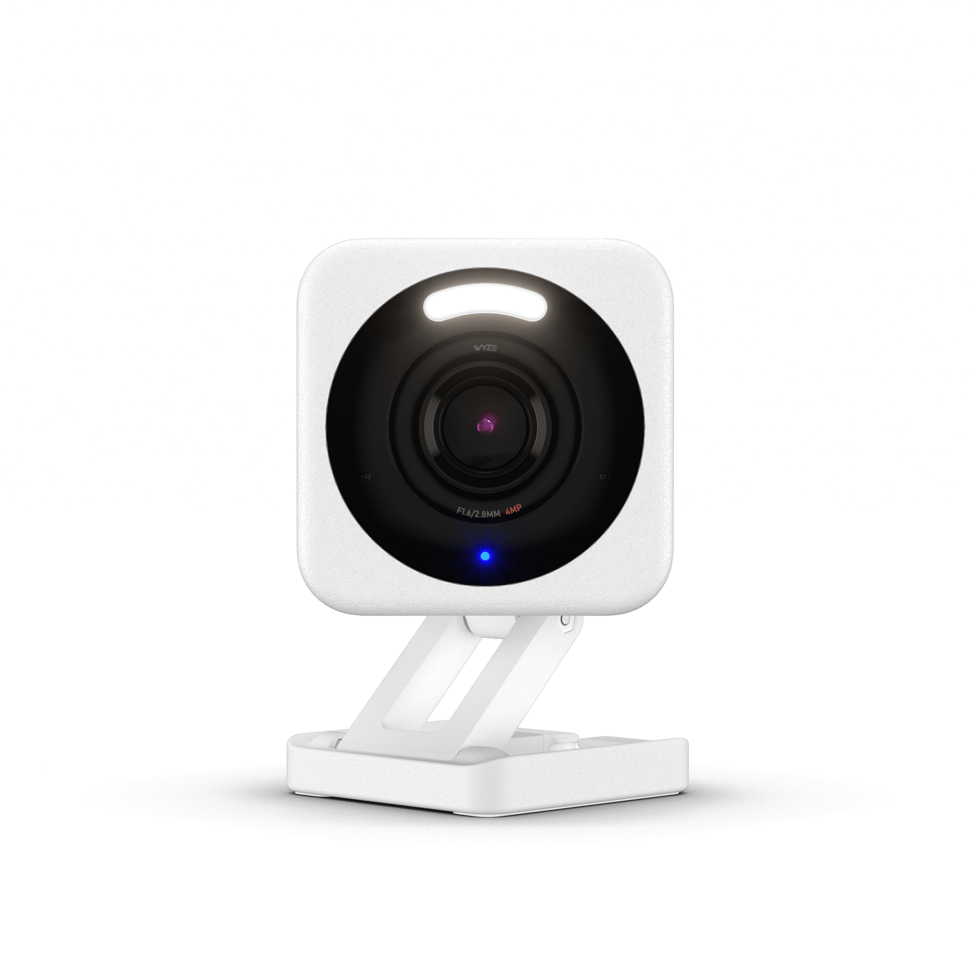 Wyze Cam v4 통합 스포트라이트가 있는 하얀색 실내 카메라