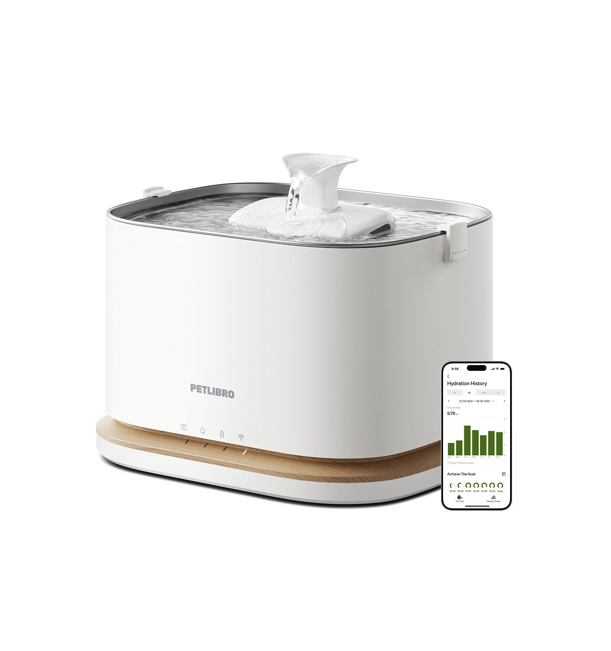 Fontanella smart per gatti PETLIBRO Dockstream con vaschetta in acciaio inox, foto ufficiale del prodotto