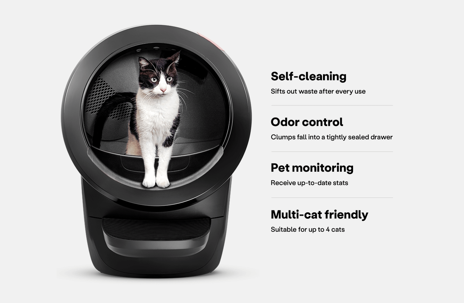 Hộp vệ sinh tự động Litter-Robot 4 với quả cầu xoay tròn