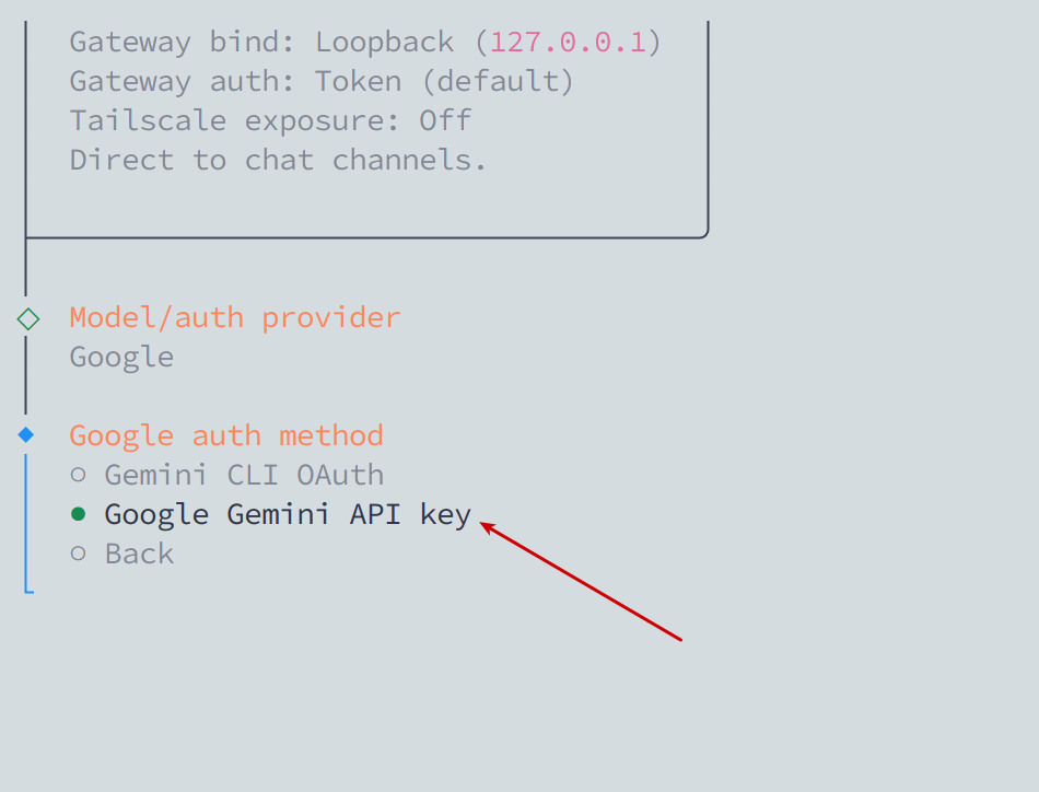 Chọn Google Gemini API key
