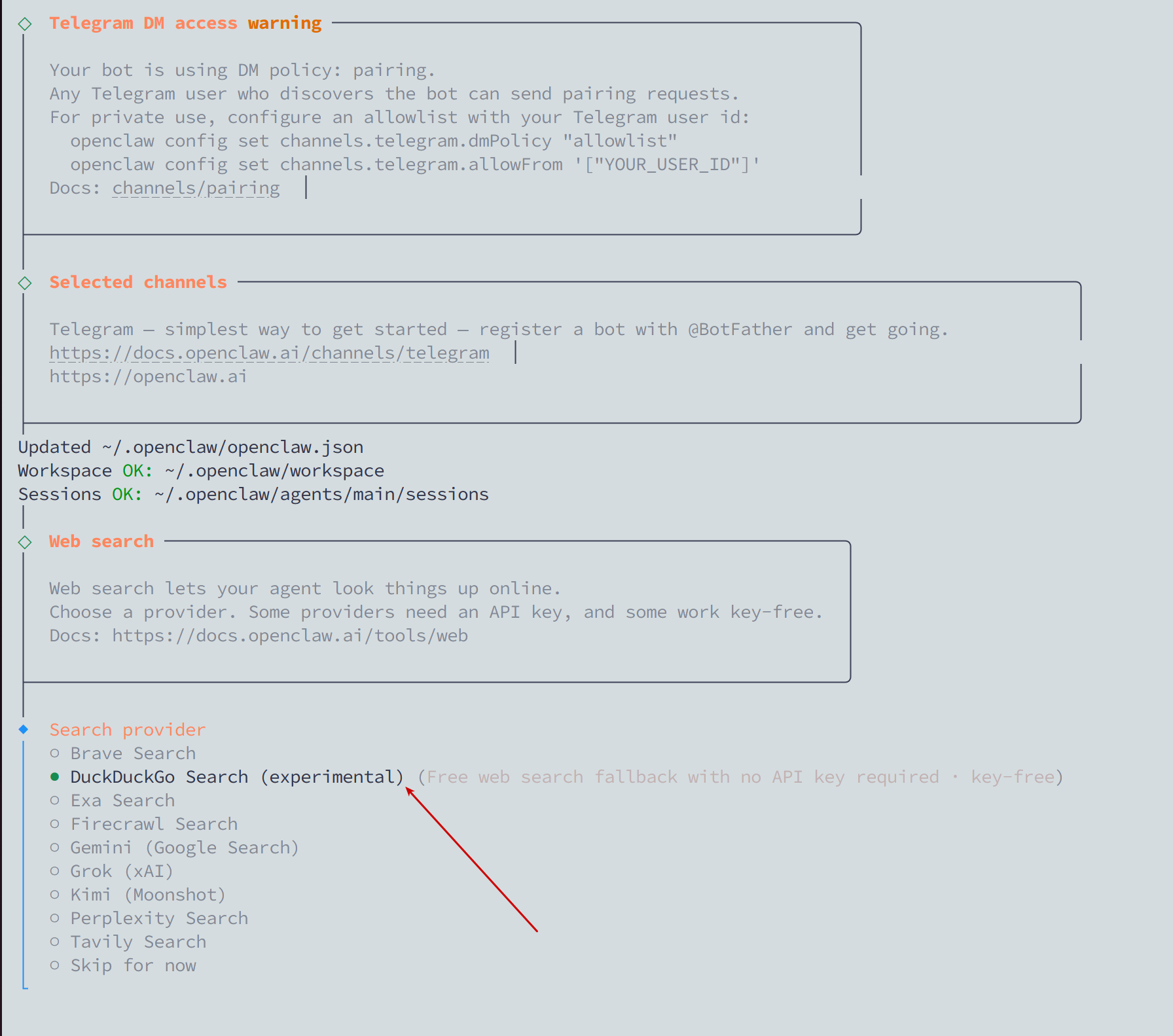 Chọn DuckDuckGo Search làm search provider