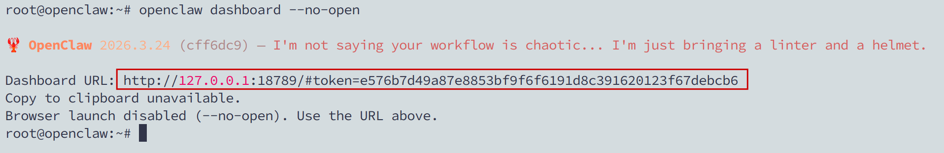 Lấy link đăng nhập Dashboard kèm token