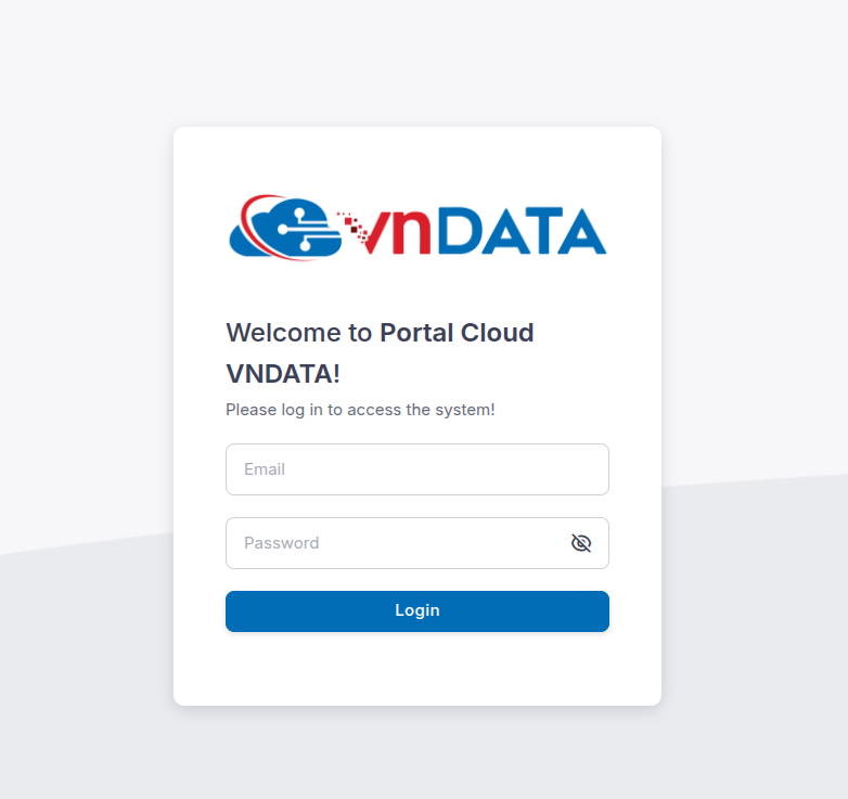 Đăng nhập Portal Cloud VNDATA