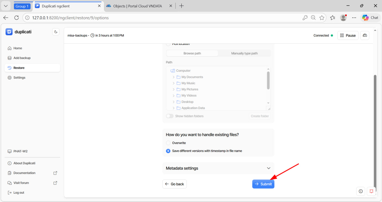 Xác nhận khôi phục