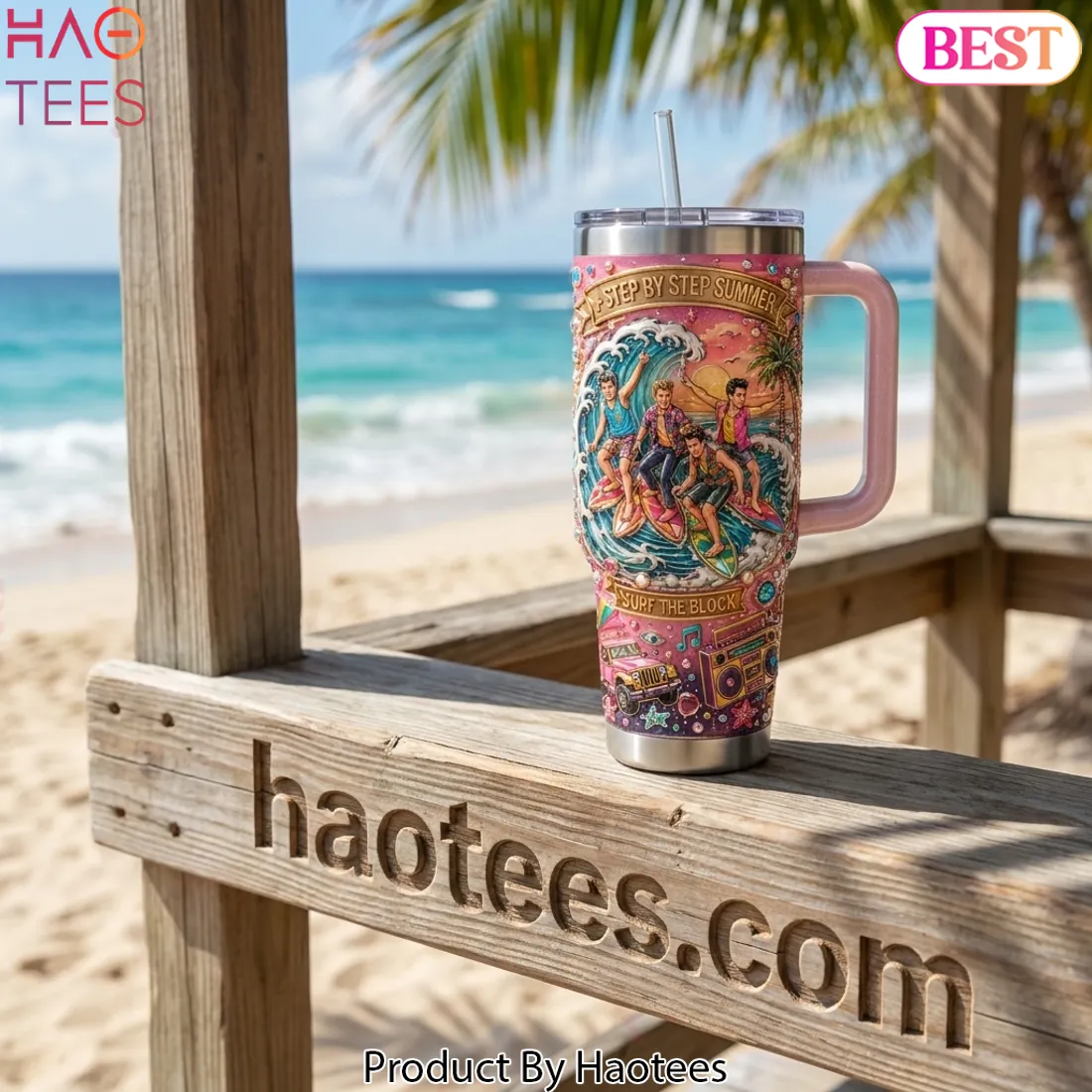 New Kids On The Block Step By Step Summer 40oz Tumbler With Handle