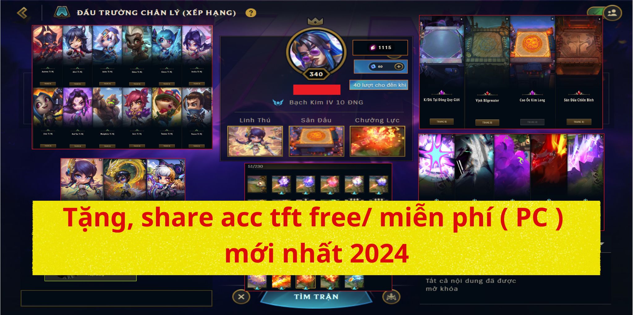 Tặng, cho, share acc tft free/ miễn phí ( PC ) mới nhất 2025