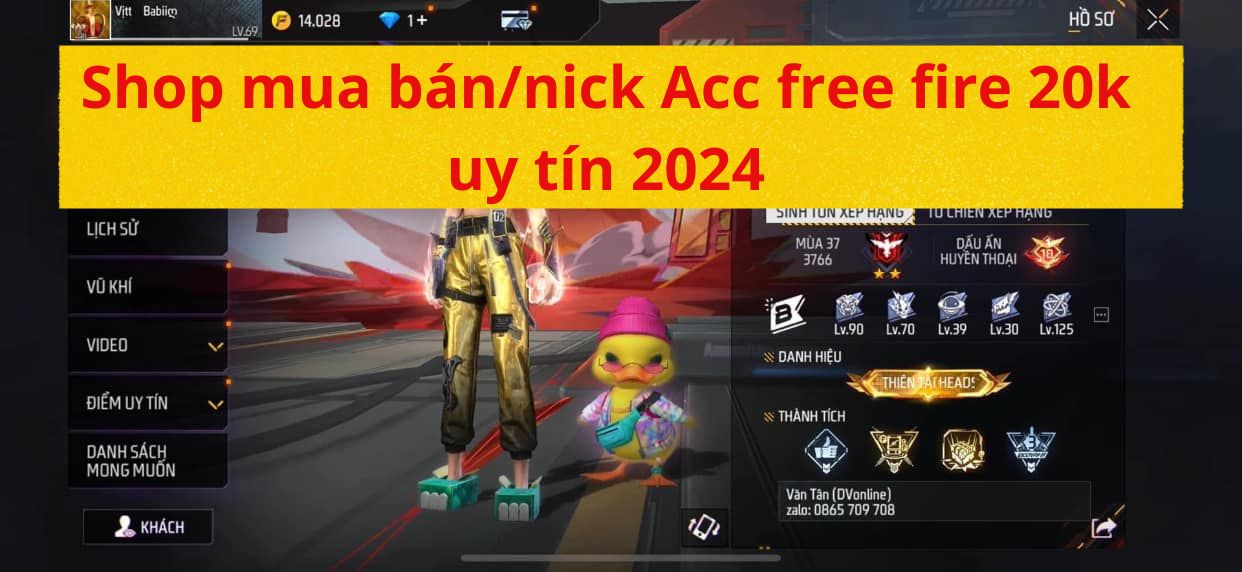 Shop mua bán/nick Acc free fire 20k uy tín 2025