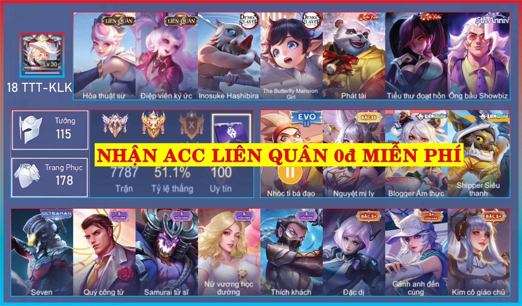 nhận acc liên quân miễn phí