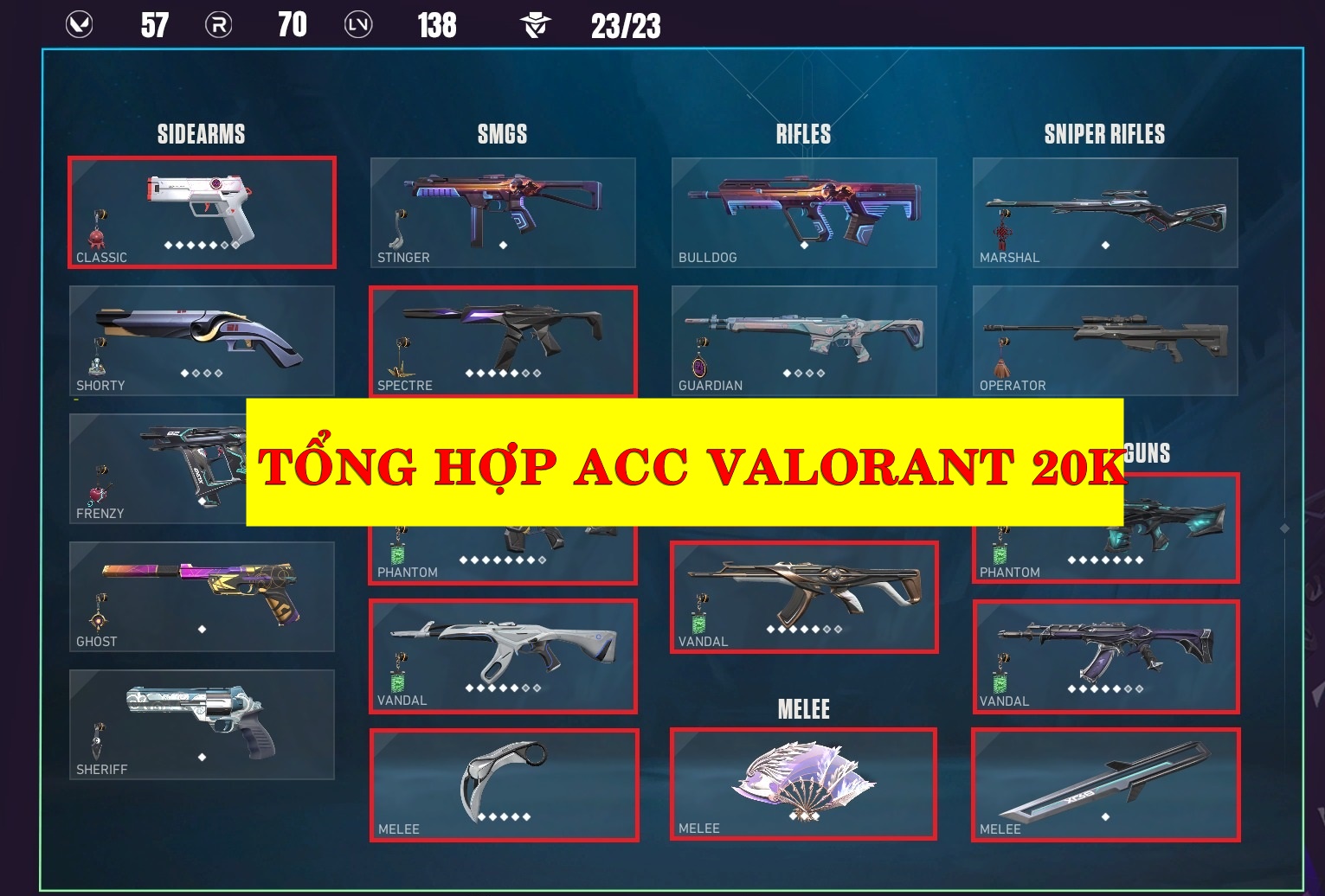 tổng hợp acc valorant 20k