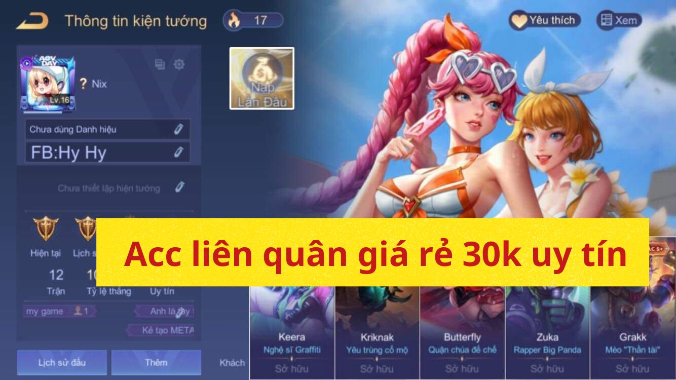 acc liên quân 30k cực xịn tại shopacc.vn