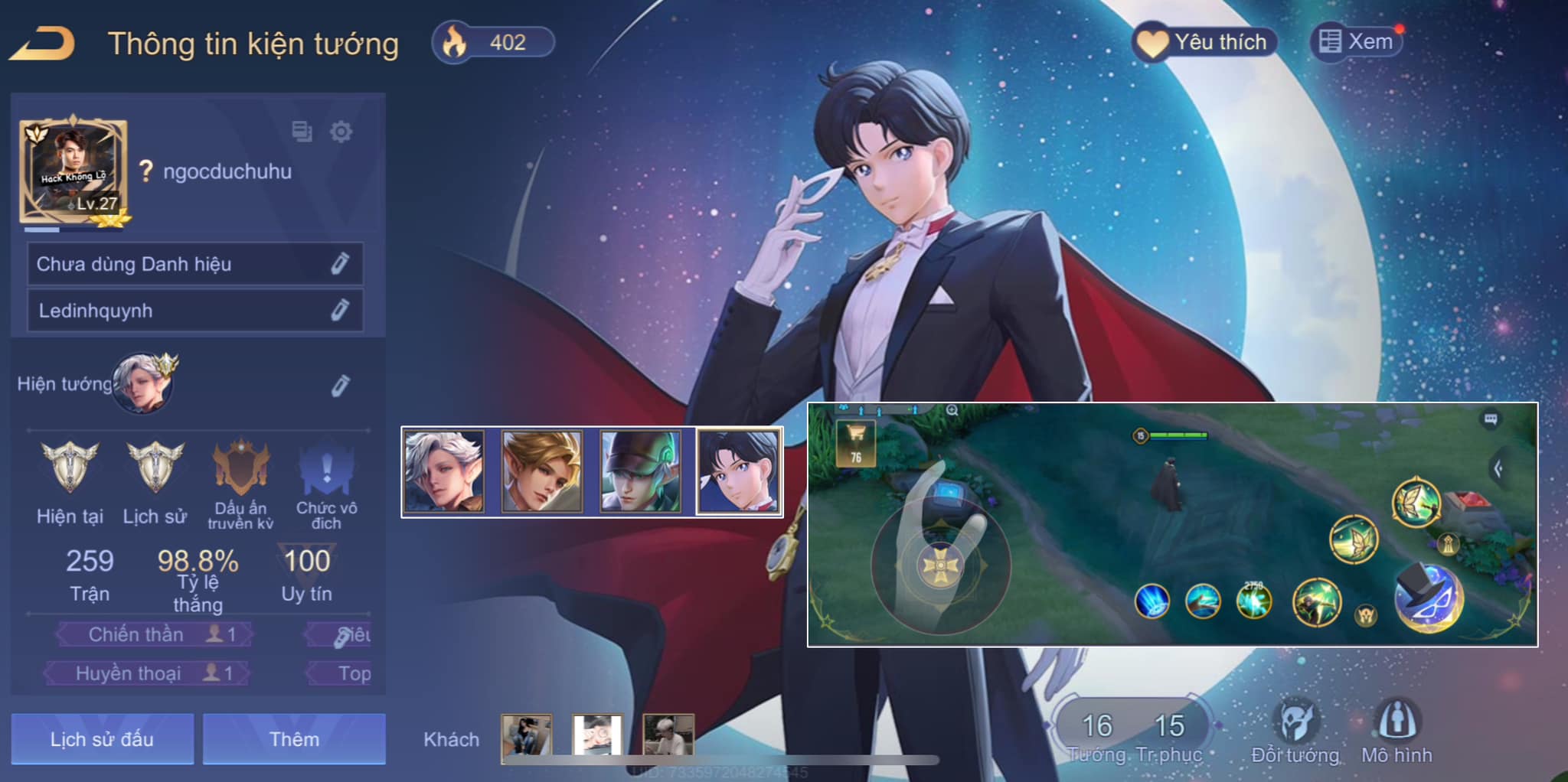 Shop bán acc liên quân 500k uy tin giá rẻ