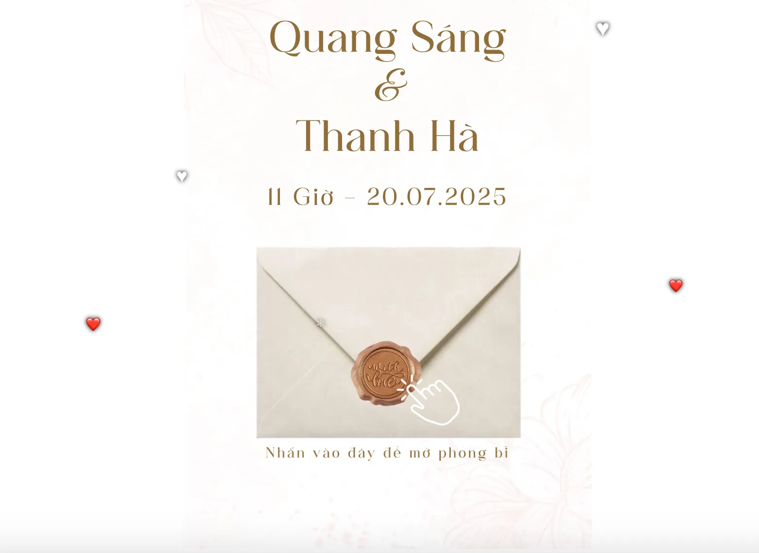 Giao diện thiệp cưới DA05 - Gói Basic