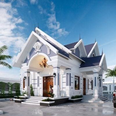 Mẫu thiết kế nhà vườn mái Thái hiện đại 4 phòng ngủ 8x16m | BG269