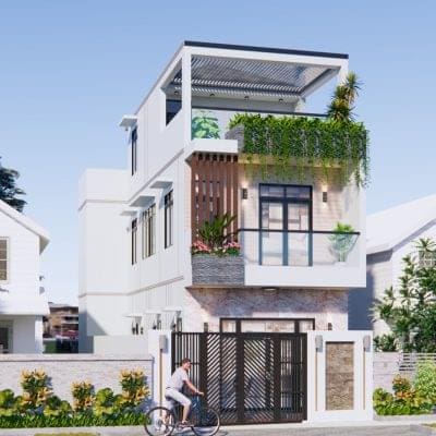 BG572 - Nhà phố hiện đại 2T + Tum 4PN 5x14m