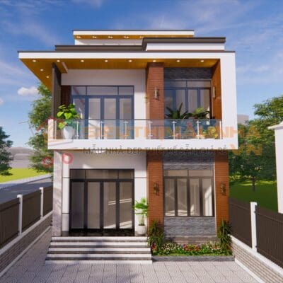 Nhà phố hiện đại 2 tầng 4 phòng ngủ 13,56x7,55m | BG337