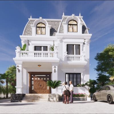 Biệt thự tân cổ điển 2 tầng 3 phòng ngủ đẹp 8,8x10m | BG287