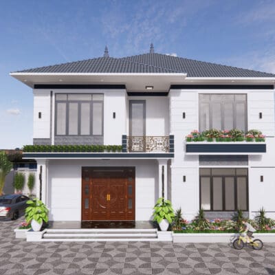 Nhà vườn 2 tầng 4 phòng ngủ đẹp 12,5x12m | BG313