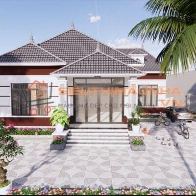 Nhà vườn mái Nhật 3 phòng ngủ kích thước 12,6x13m | MS: BG286