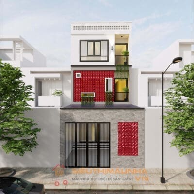 Nhà phố hiện đại  3 tầng 2 phòng ngủ + làm việc kích thước 5,5x20m | BG114