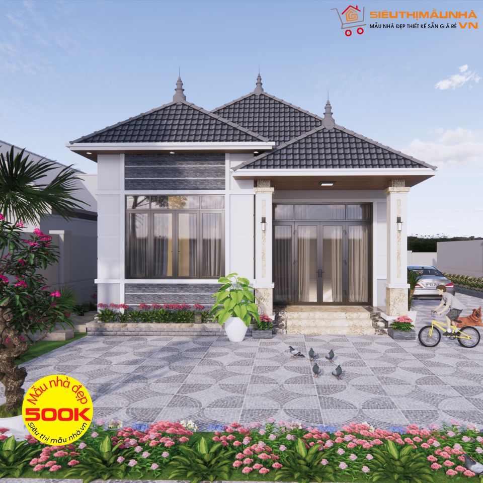 Nhà cấp 4 mái Nhật 3 phòng ngủ 7.5x16m | BG292