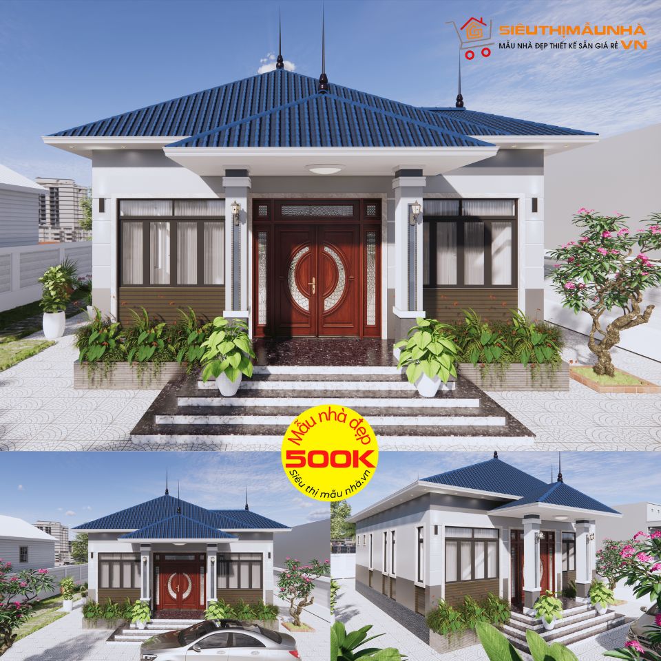 Nhà cấp 4 mái Nhật 2 phòng ngủ 9x11,5m | BG363