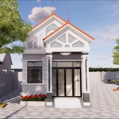 Nhà cấp 4 mái Thái 4 phòng ngủ 4,8x23m | BG284