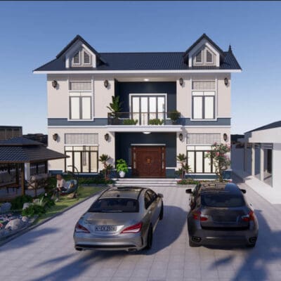 Biệt thự vườn 2 tầng 3 phòng ngủ đẹp 12,7x9,4m | BG432