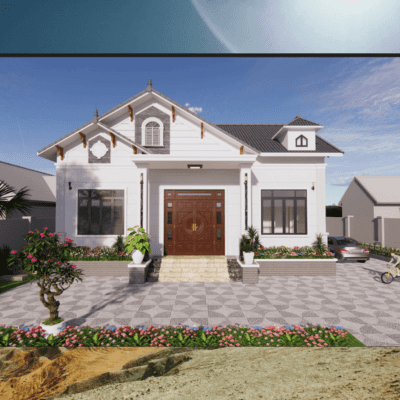 Nhà cấp 4 mái Thái 3 phòng ngủ 7,5x14m | BG312