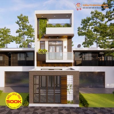 Nhà phố hiện đại 2 tầng 3 phòng ngủ 4,5x15m | BG346