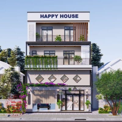 Nhà phố hiện đại để ở kết hợp kinh doanh có gác lửng KT 9x15m | LG520