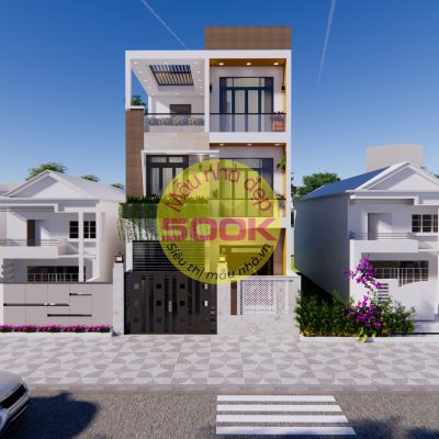 Nhà phố hiện đại 3 tầng 4 phòng ngủ kích thước 7x11,5m | NP545