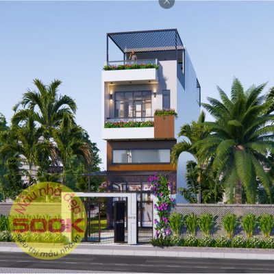 Nhà phố hiện đại 2 tầng 1 tum có tầng lửng 4 phòng ngủ 5,5x20m | NP525