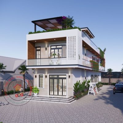 Nhà phố hiện đại 2 tầng 1 tum 4 phòng ngủ 6x18m | LG554