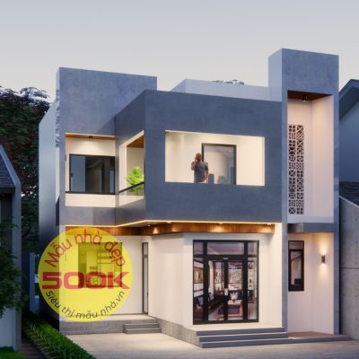 Nhà phố hiện đại độc đáo 2 tầng 3 phòng ngủ khuôn đất chéo kích thước 8,5x10,6m | NP536