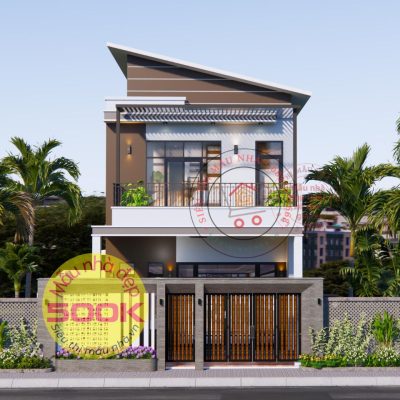 Nhà phố hiện đại  2 tầng 1 tum 2 phòng ngủ kích thước 6x11 | NP555