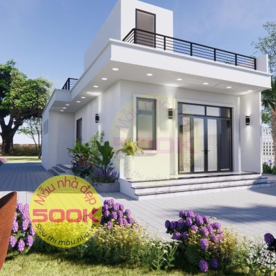 Nhà vườn 1 tầng mái bằng siêu đẹp 2 phòng ngủ kích thước 7x16m | NV521