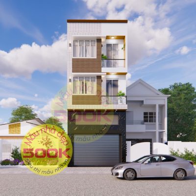 Nhà phố hiện đại 3 tầng + lửng 3 phòng ngủ kích thước 5,6x9m | NV531